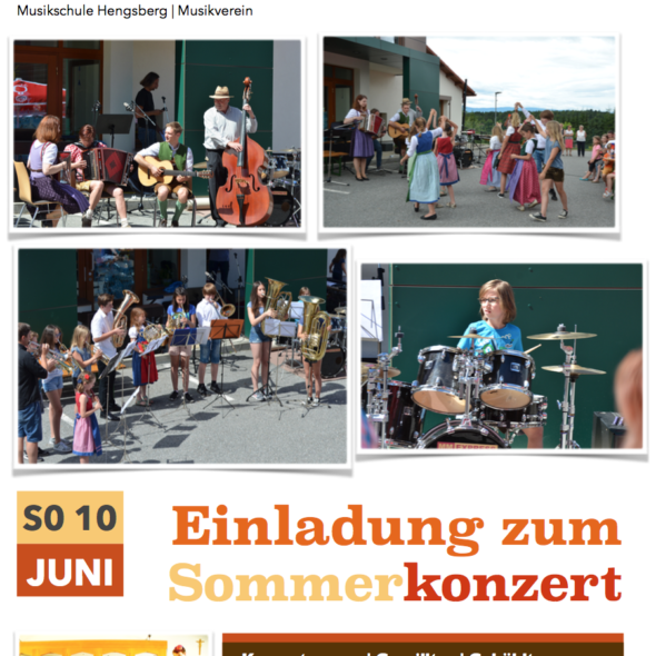 Musikverein Hengsberg Sommerkonzert der Musikschule Flyer 2018